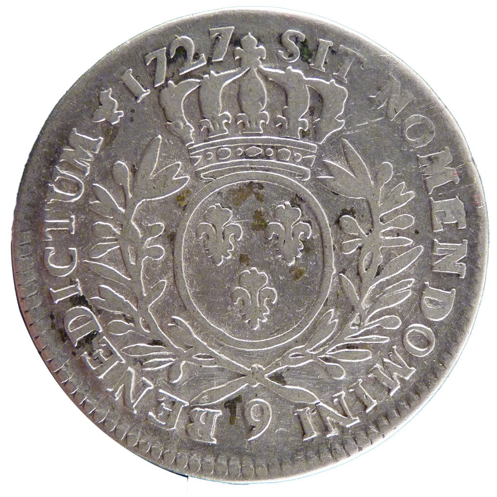 Francia, Louis XV, 1/2 Écu aux branches d'olivier, 1/2 ECU, 44 Sols, 1727, R...