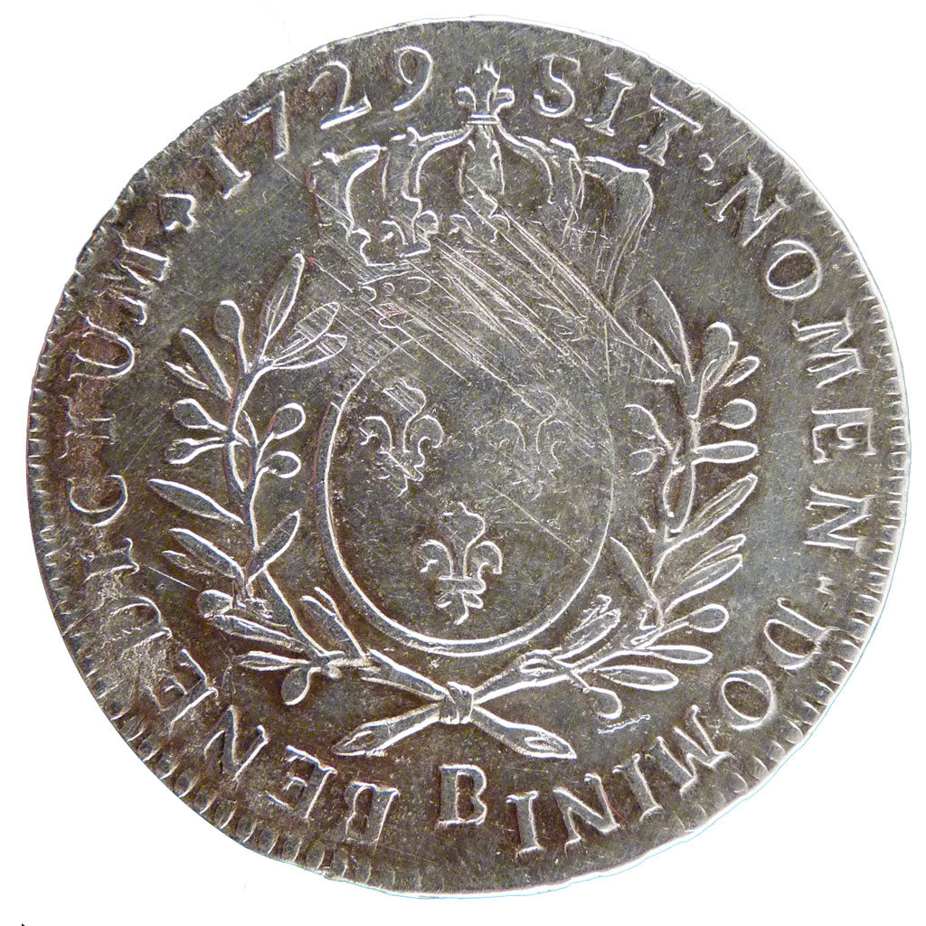 Francia, Louis XV, 1/2 Écu aux branches d'olivier, 1/2 ECU, 44 Sols, 1729, R...
