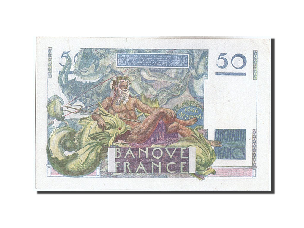 Banknote, France, 50 Francs, 50 F 1946-1951 ''Le Verrier'', 1947, 1947-10-02