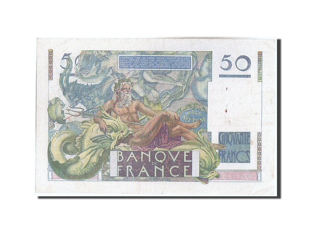 Banknote, France, 50 Francs, 50 F 1946-1951 ''Le Verrier'', 1940, 1949-02-17