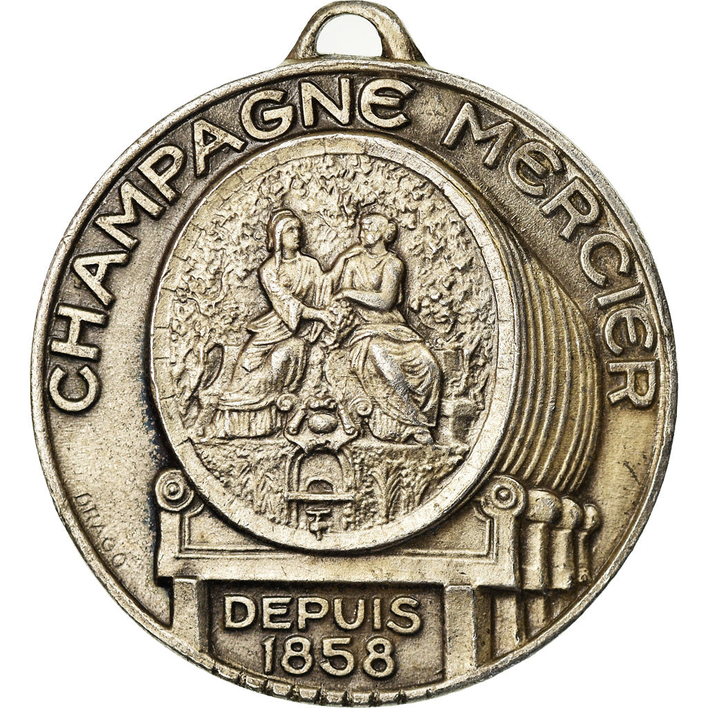 França, Medal, Champagne Mercier, Epernay, Drago, AU(50-53), Bronze Prateado