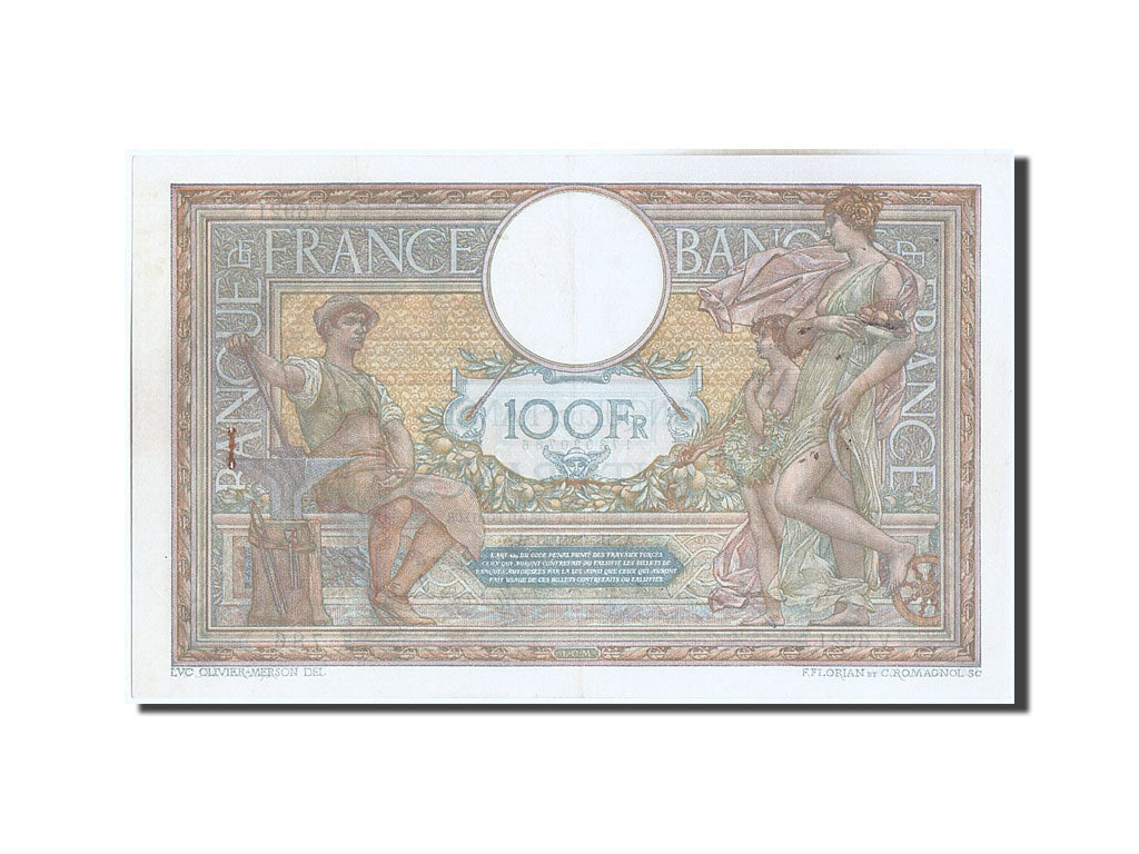 France, 100 Francs, 100 F 1908-1939 ''Luc Olivier Merson'', 1920, KM #71a,...