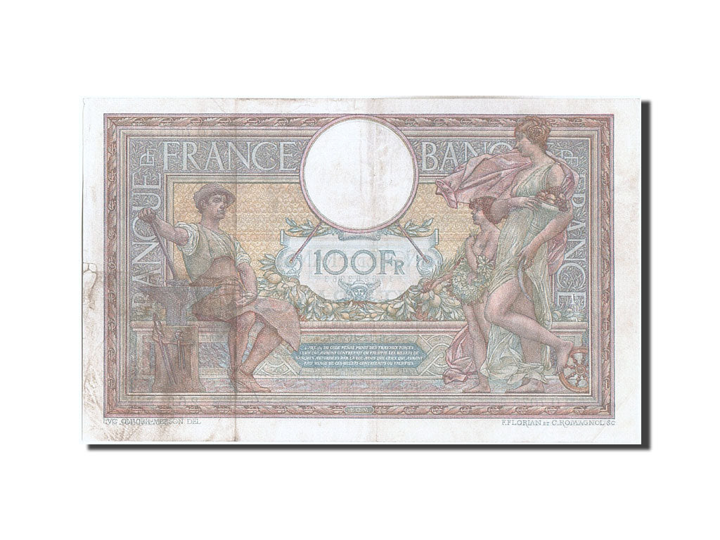 Banconote, Francia, 100 Francs, 100 F 1908-1939 ''Luc Olivier Merson'', 1920