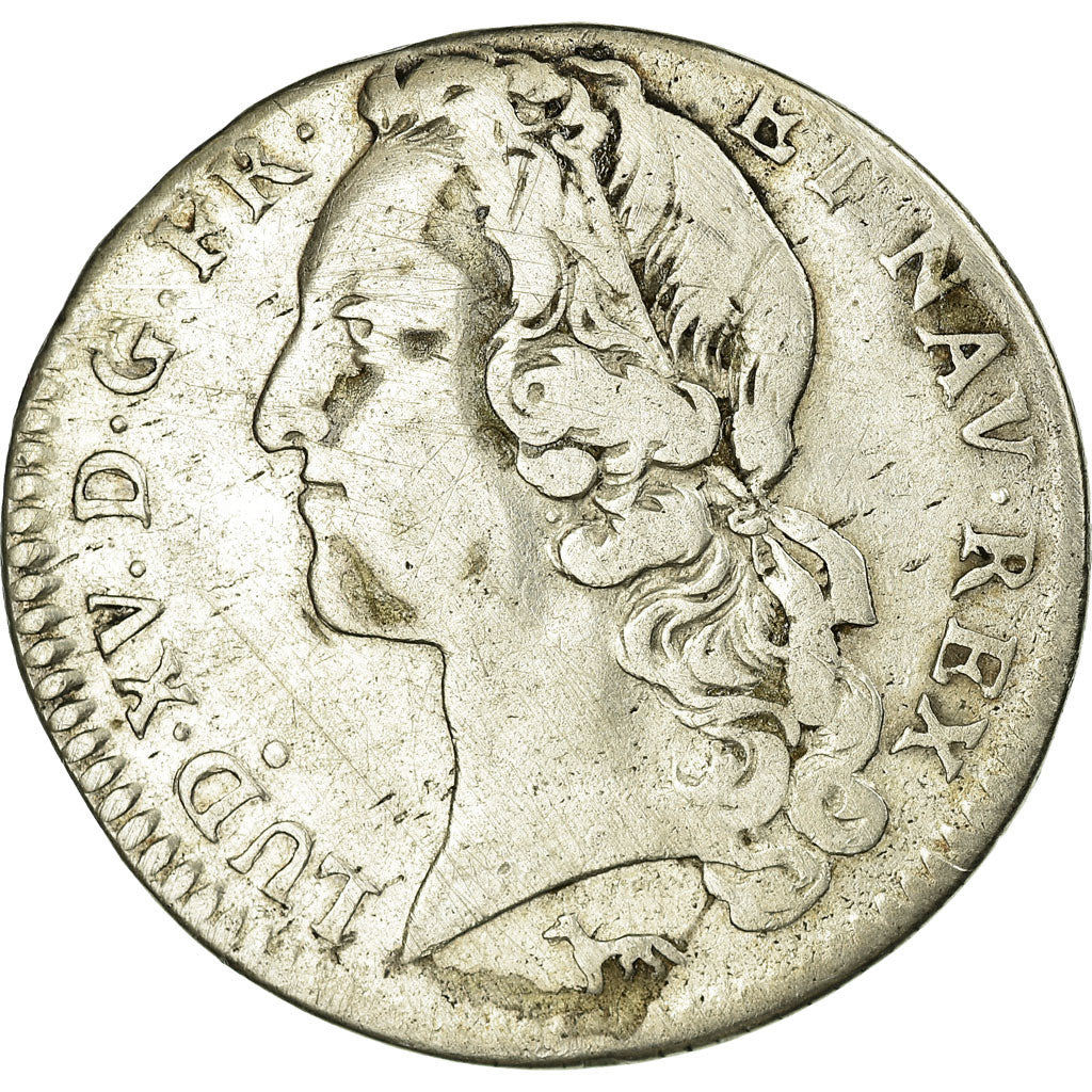 Moneta, Francja, 1/5 Ecu, 1747, Paris, VF(20-25), Srebro, Gadoury:299