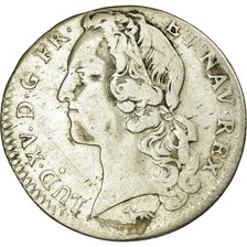 Moneta, Francja, 1/5 Ecu, 1747, Paris, VF(20-25), Srebro, Gadoury:299