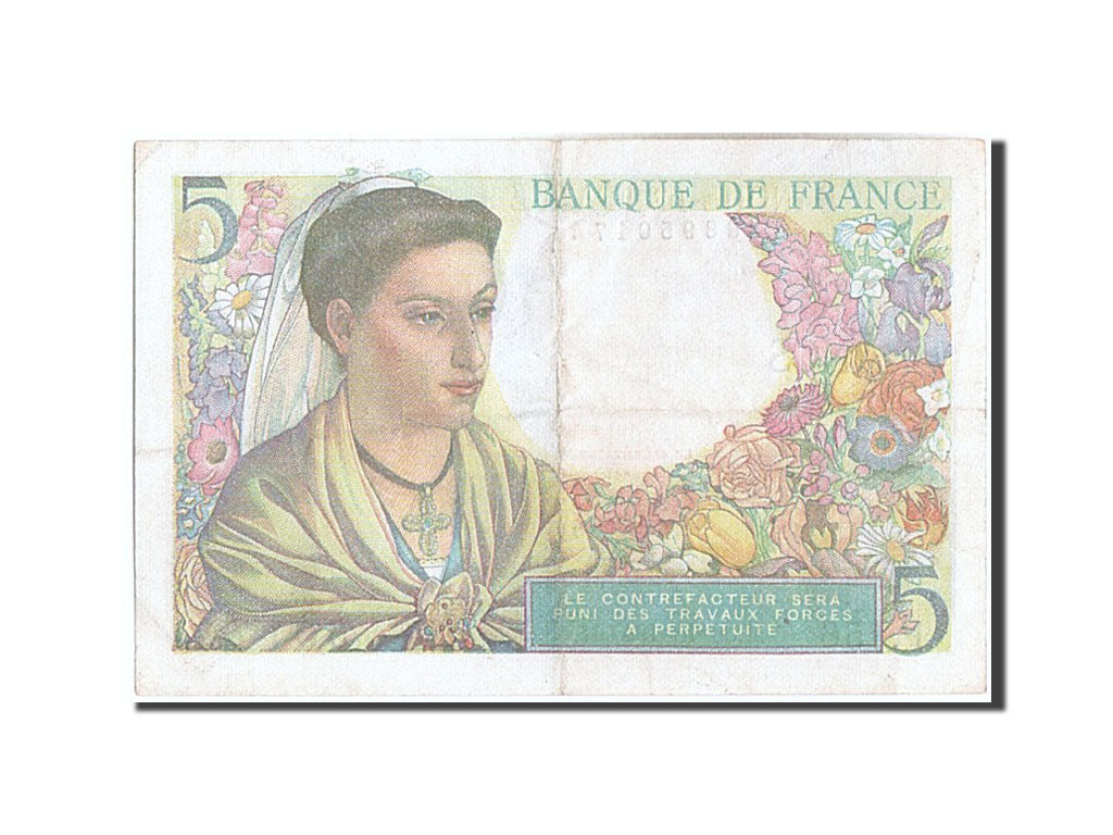 Geldschein, Frankreich, 5 Francs, 5 F 1943-1947 ''Berger'', 1947, 1947-10-30