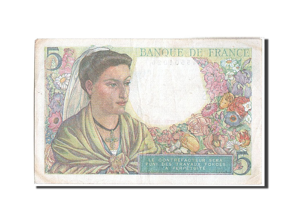 Banknote, France, 5 Francs, 5 F 1943-1947 ''Berger'', 1945, 1945-04-05