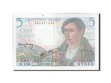 Banknote, France, 5 Francs, 5 F 1943-1947 ''Berger'', 1945, 1945-04-05