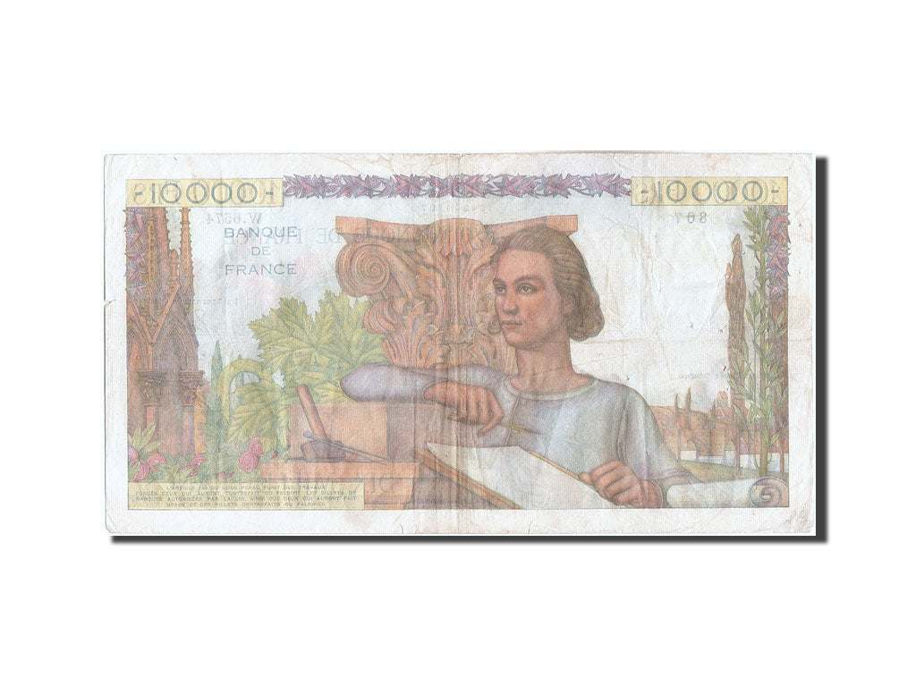 France, 10,000 Francs, 10 000 F 1945-1956 ''Génie Français'', 1954, KM #132d, 19