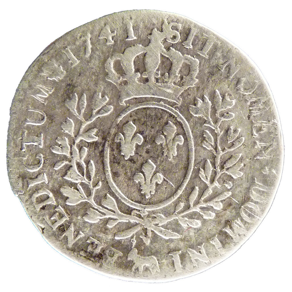 FRANCE, 1/10 Écu de Béarn au bandeau, 12 Sols, 1/10 ECU, 1741, Pau, KM #520, F(.