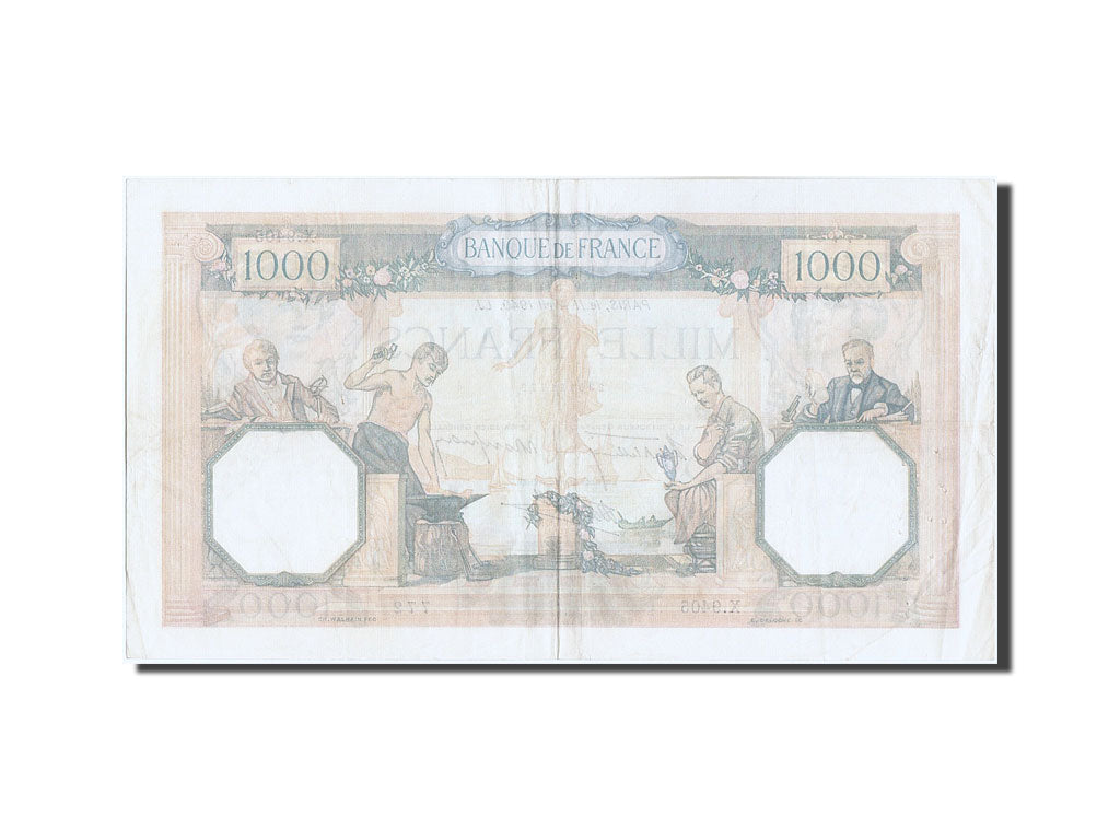 France, 1000 Francs, 1 000 F 1927-1940 ''Cérès et Mercure'', 1940, KM #90c, 1...