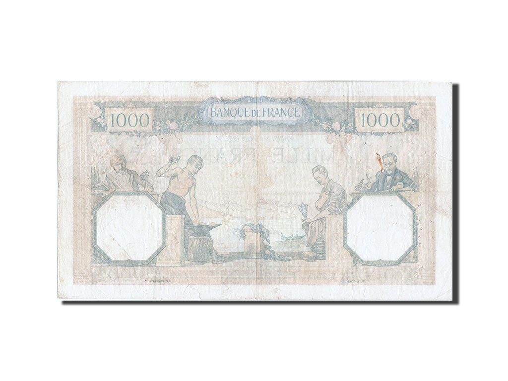 Biljet, Frankrijk, 1000 Francs, 1 000 F 1927-1940 ''Cérès et Mercure'', 1937