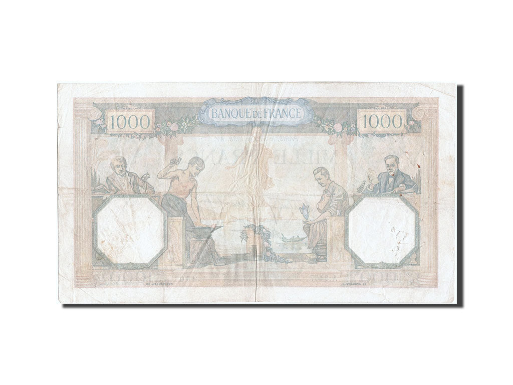 Geldschein, Frankreich, 1000 Francs, 1 000 F 1927-1940 ''Cérès et Mercure''