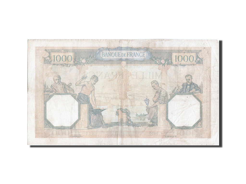 Banknot, Francja, 1000 Francs, Cérès et Mercure, 1938, 1938-06-30, VF(20-25)