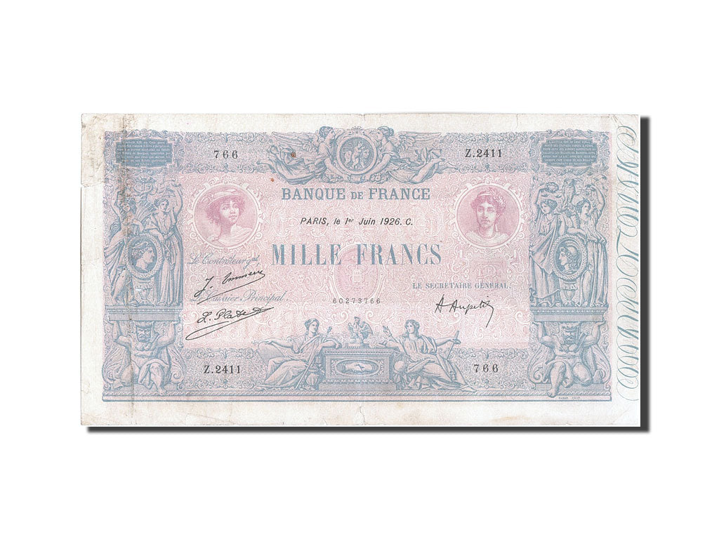 Billet, France, 1000 Francs, 1 000 F 1889-1926 ''Bleu et Rose'', 1926