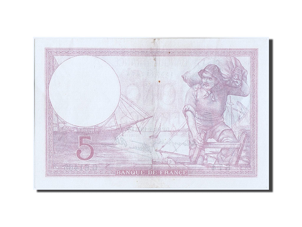 France, 5 Francs, 5 F 1917-1940 ''Violet'', 1939, KM #83, EF(40-45), G.61486,...