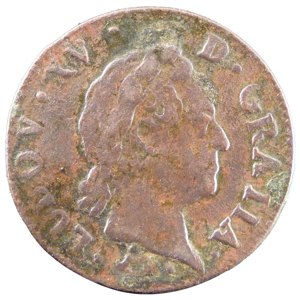 Francia, Louis XV, Demi sol à la vieille tête, 1/2 Sol, 1770, Montpellier,...