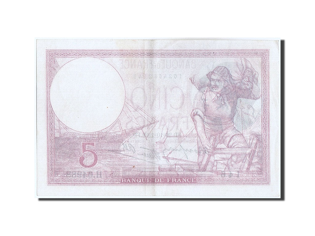 France, 5 Francs, 5 F 1917-1940 ''Violet'', 1939, KM #83, 1939-10-26,...