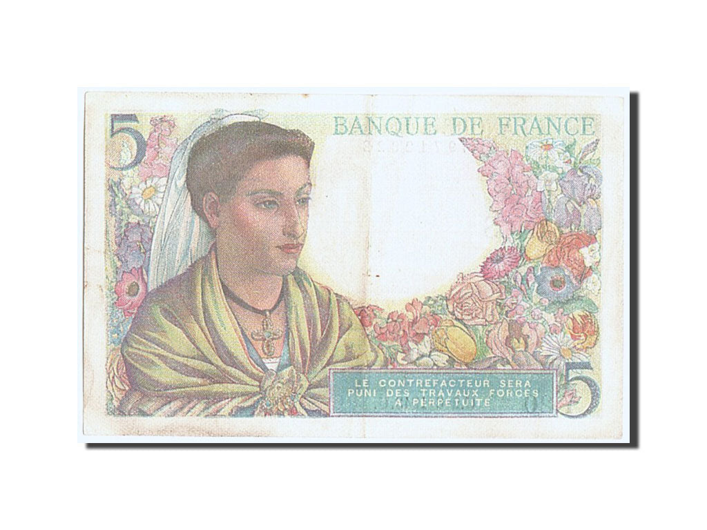 Francia, 5 Francs, 5 F 1943-1947 ''Berger'', 1943, KM:98a, 1943-06-02, MB+, F...