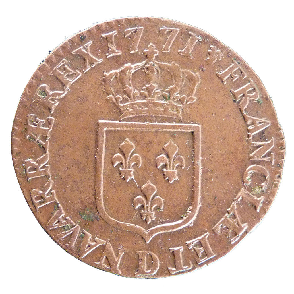 Moneda, Francia, Louis XV, Demi sol à la vieille tête, 1/2 Sol, 1771, Lyon