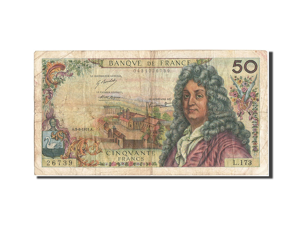 FRANCE, 50 Francs, 50 F 1962-1976 ''Racine'', KM:148d, 1971-06-03, TB, L.173,...