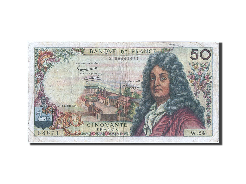 Francia, 50 Francs, 50 F 1962-1976 ''Racine'', 1963, KM:148a, 1963-05-02, MB,...