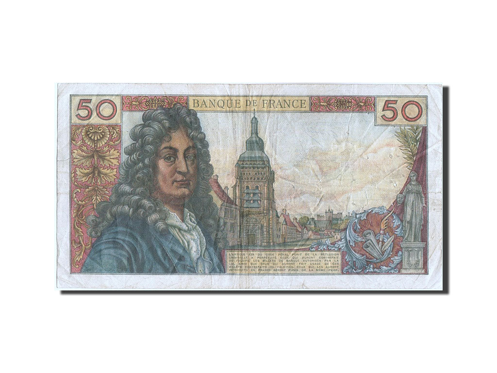 FRANCE, 50 Francs, 50 F 1962-1976 ''Racine'', 1967, KM:148c, 1967-12-07, VF(2...
