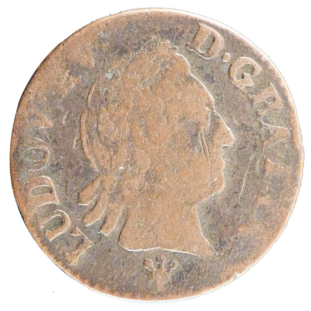FRANCE, Liard à la vieille tête, Liard, 1770, Reims, VF(20-25), Copper, Gadoury 