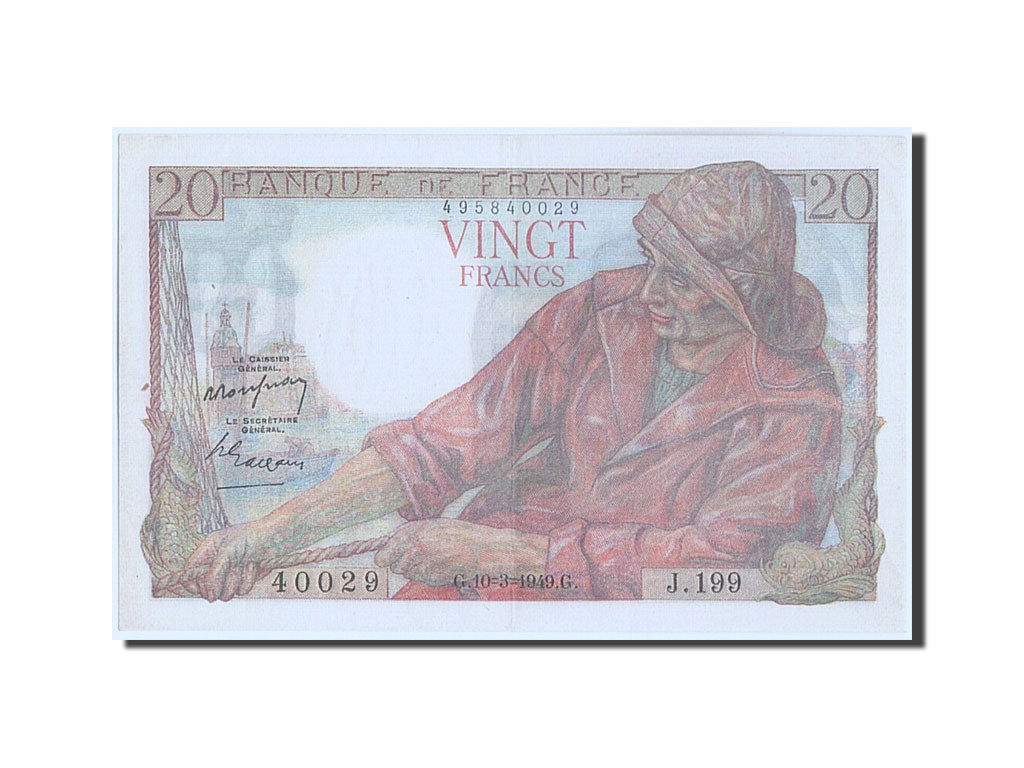 Biljet, Frankrijk, 20 Francs, 20 F 1942-1950 ''Pêcheur'', 1949, 1949-03-10