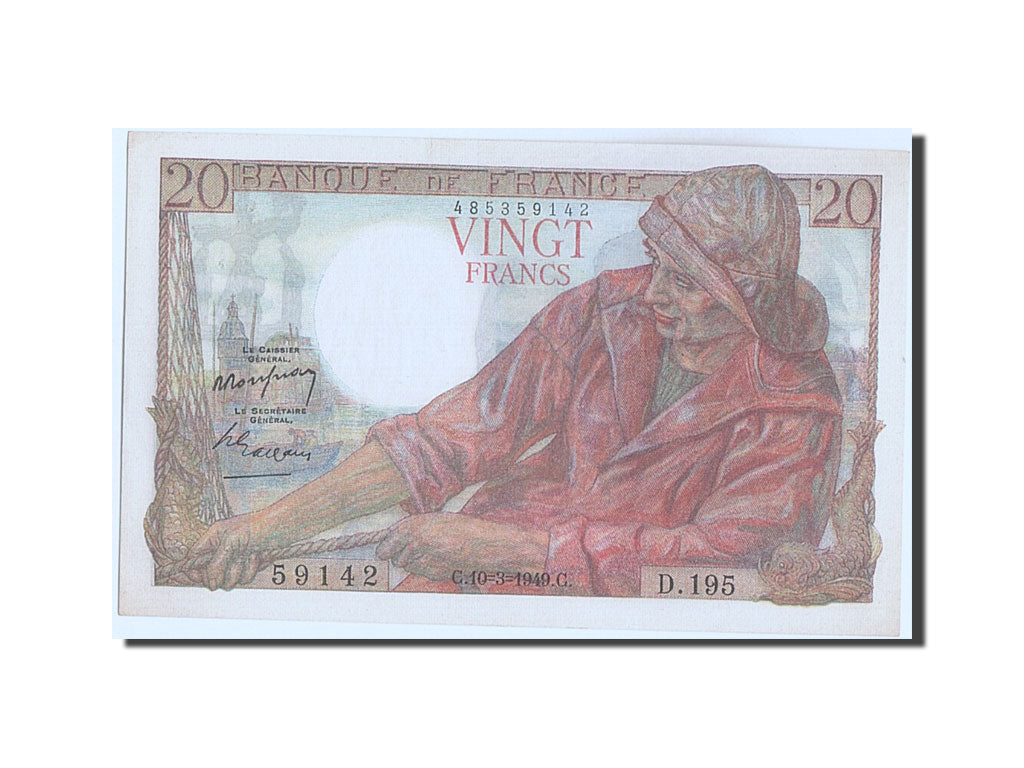 Banknote, France, 20 Francs, 20 F 1942-1950 ''Pêcheur'', 1949, 1949-03-10