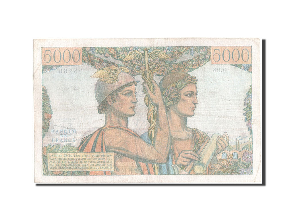 FRANCE, 5000 Francs, 5 000 F 1949-1957 ''Terre et Mer'', 1952, KM:131c, 1952-...