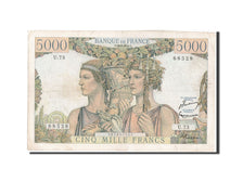 FRANCE, 5000 Francs, 5 000 F 1949-1957 ''Terre et Mer'', 1951, KM:131c, 1951-...