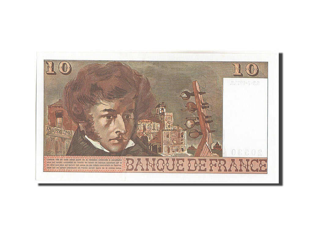 FRANCE, 10 Francs, 10 F 1972-1978 ''Berlioz'', 1975, KM:150b, 1975-07-03, AU(...