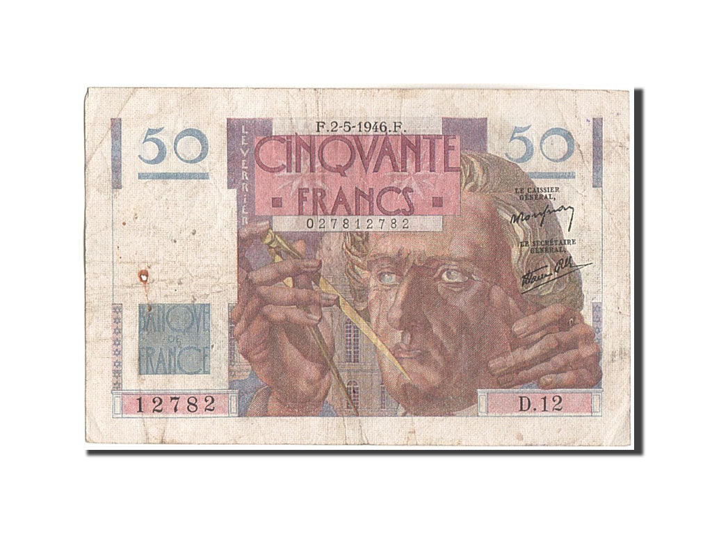 Francia, 50 Francs, 50 F 1946-1951 ''Le Verrier'', 1946, KM:127a, 1946-05-02,...