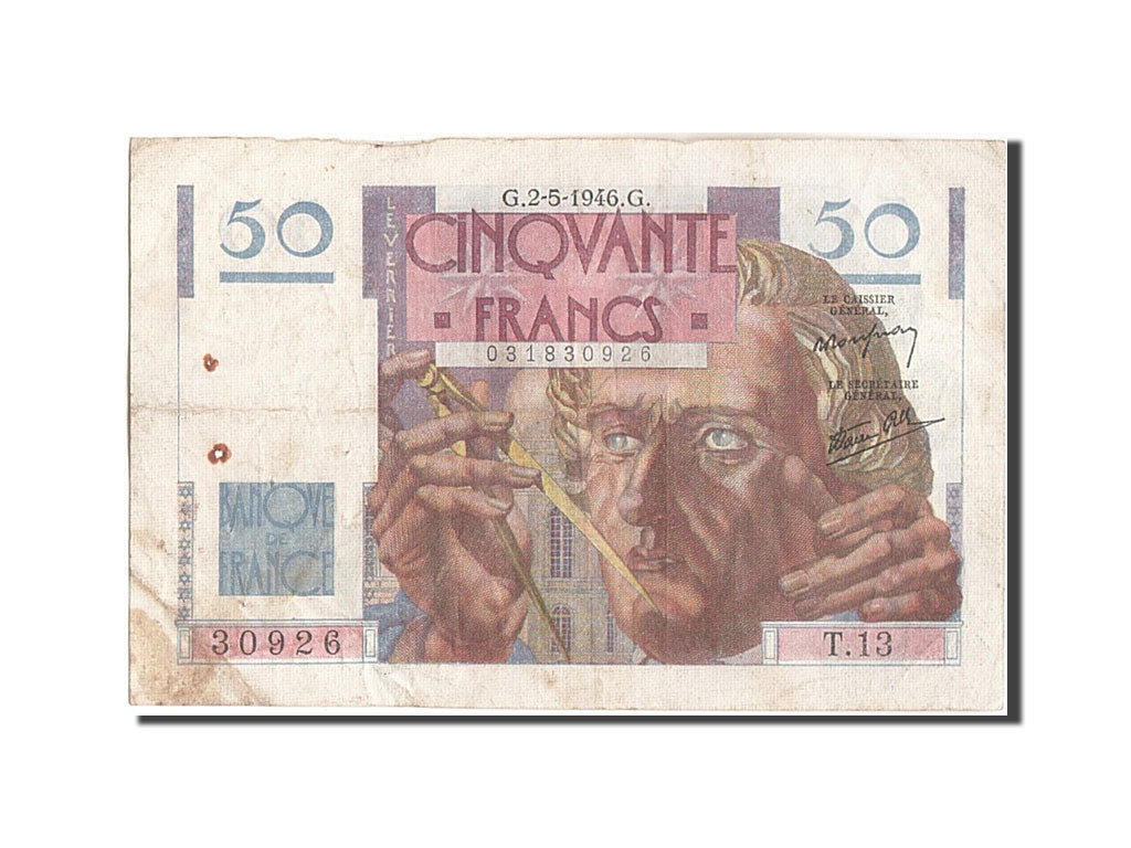FRANCE, 50 Francs, 50 F 1946-1951 ''Le Verrier'', 1946, KM:127a, 1946-05-02,...