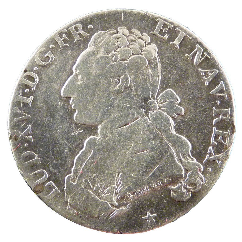 FRANCE, 1/5 Écu, 1/5 Ecu, 1788, Lille, VF(20-25), Silver, Gadoury #354, 5.70