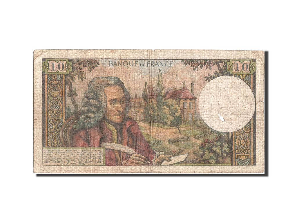 Banknote, France, 10 Francs, 10 F 1963-1973 ''Voltaire'', 1968, 1968-04-04