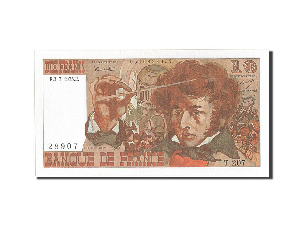 Banknote, France, 10 Francs, 10 F 1972-1978 ''Berlioz'', 1975, 1975-02-06