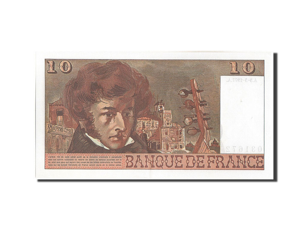 FRANCE, 10 Francs, 10 F 1972-1978 ''Berlioz'', 1977, KM:150c, 1977-03-03, UNC...