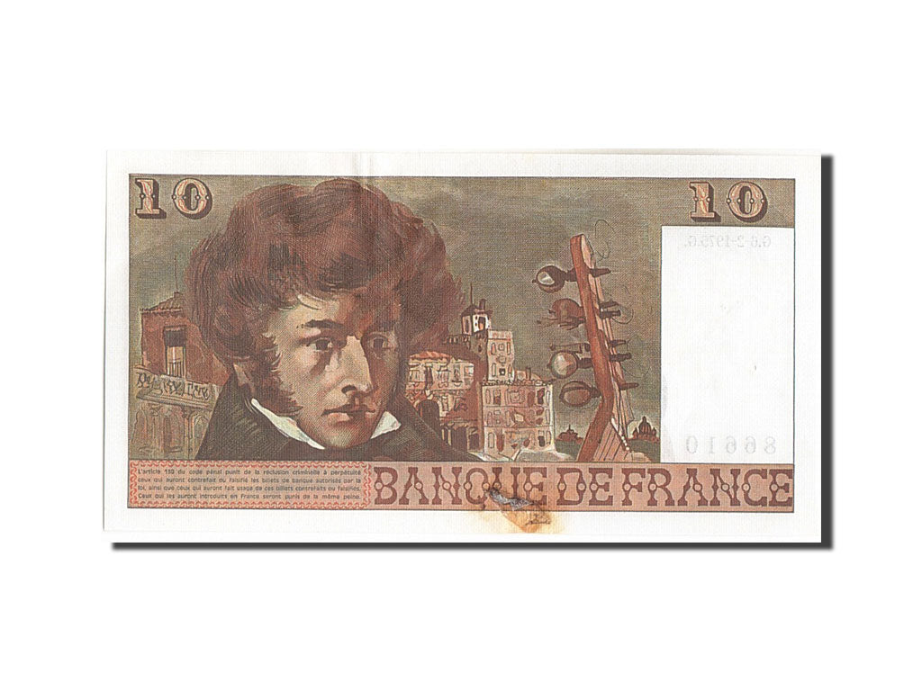 FRANCE, 10 Francs, 10 F 1972-1978 ''Berlioz'', 1975, KM:150b, 1975-02-06, TTB...