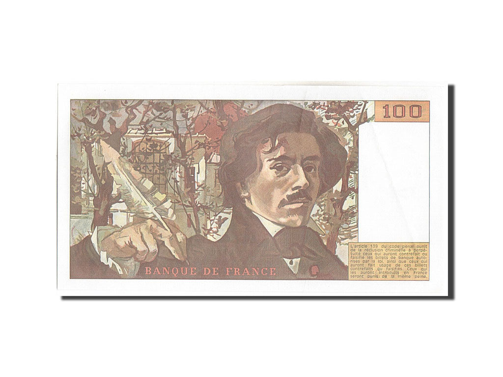 FRANCE, 100 Francs, 100 F 1978-1995 ''Delacroix'', 1978, KM:154a, 1978, AU(50...