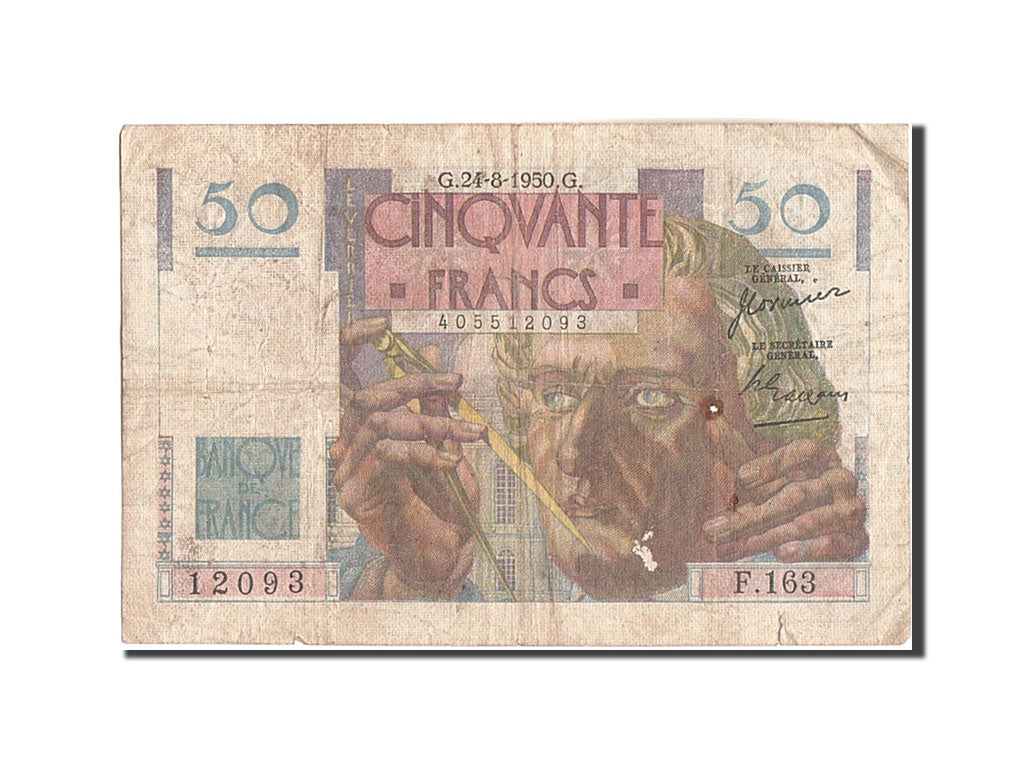 Billet, France, 50 Francs, 50 F 1946-1951 ''Le Verrier'', 1950, 1950-08-24, TB