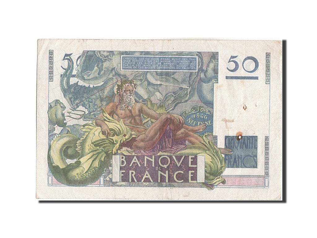 Geldschein, Frankreich, 50 Francs, 50 F 1946-1951 ''Le Verrier'', 1947