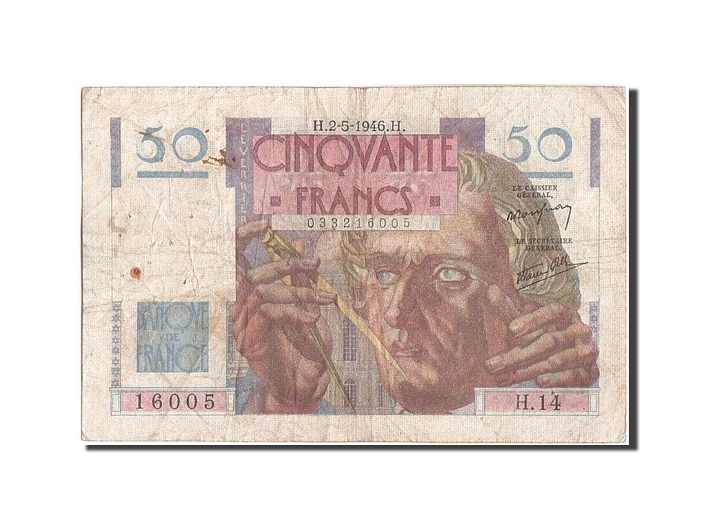 Banconote, Francia, 50 Francs, 50 F 1946-1951 ''Le Verrier'', 1946, 1946-05-02