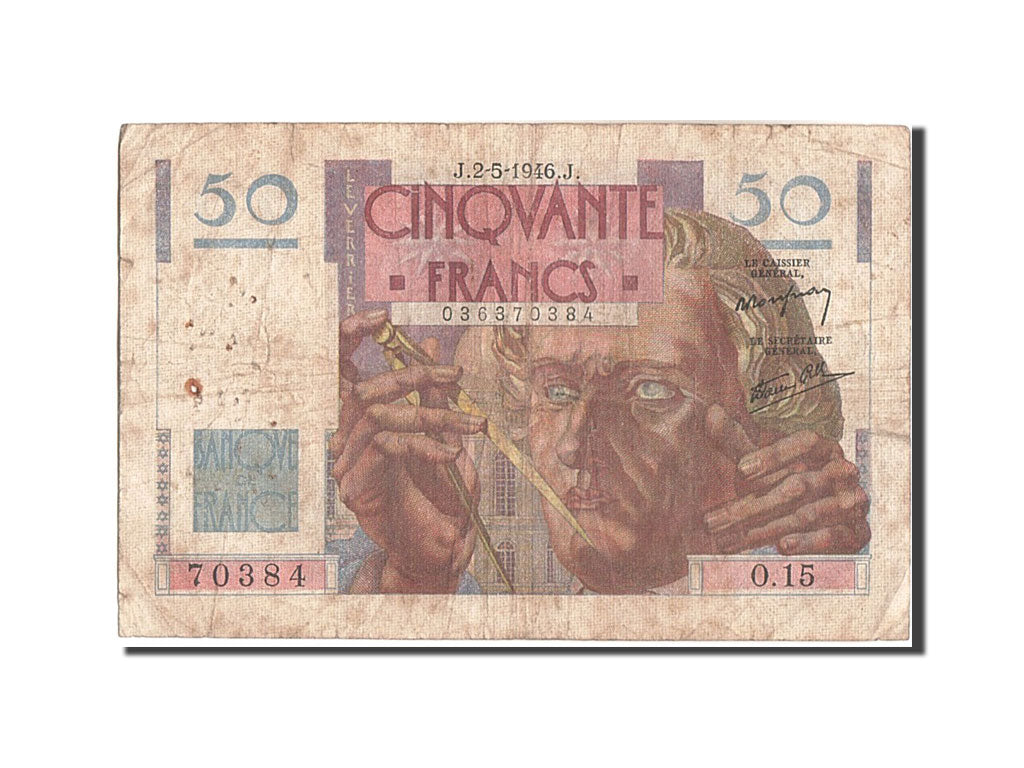 Billete, Francia, 50 Francs, 50 F 1946-1951 ''Le Verrier'', 1946, 1946-05-02