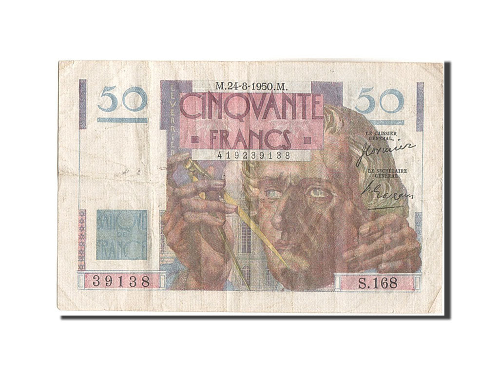 Billete, Francia, 50 Francs, 50 F 1946-1951 ''Le Verrier'', 1950, 1950-08-24