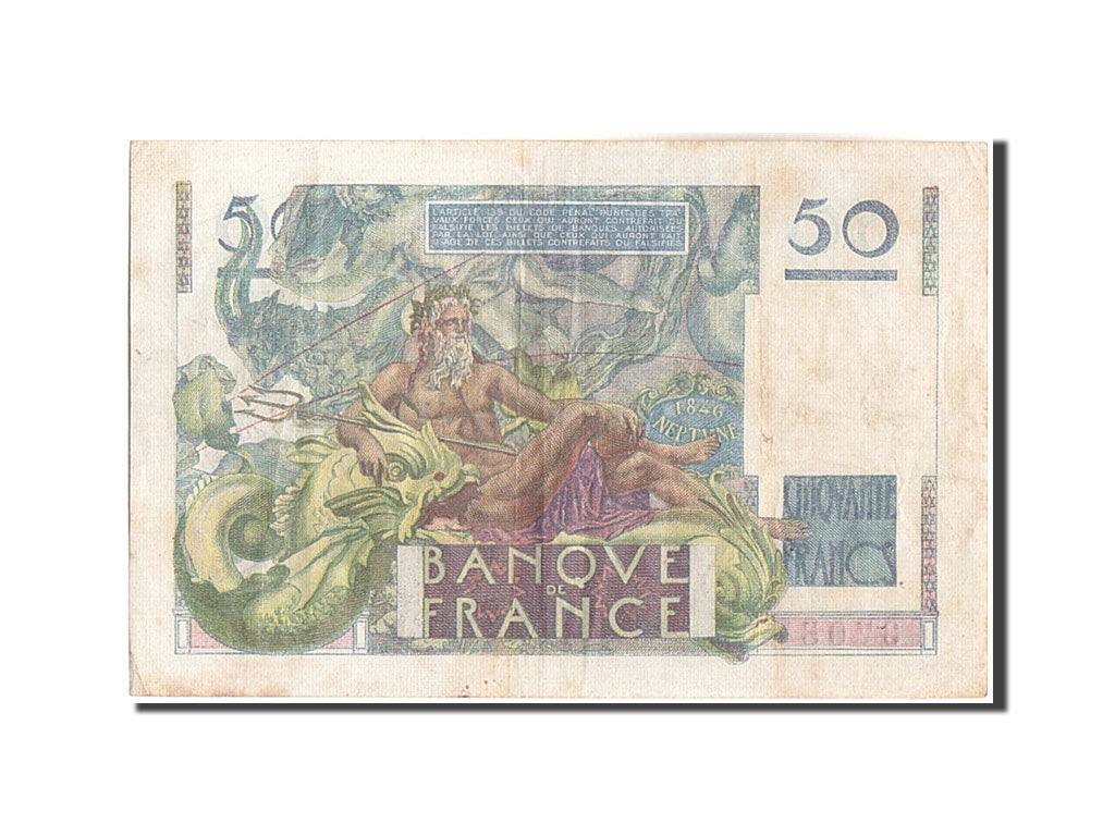 Banknote, France, 50 Francs, 50 F 1946-1951 ''Le Verrier'', 1950, 1950-08-24