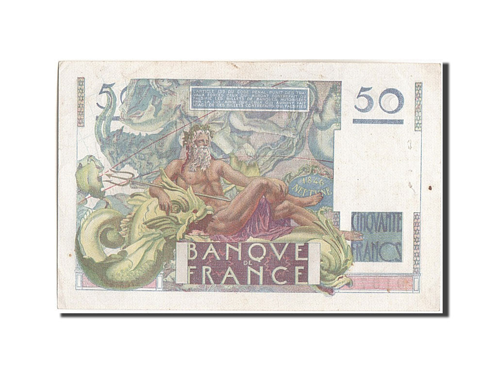 Banconote, Francia, 50 Francs, 50 F 1946-1951 ''Le Verrier'', 1950, 1950-03-02