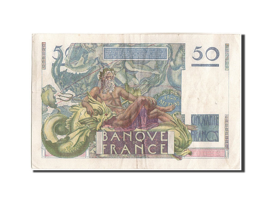 France, 50 Francs, 50 F 1946-1951 ''Le Verrier'', 1947, KM:127b, 1947-10-02,...