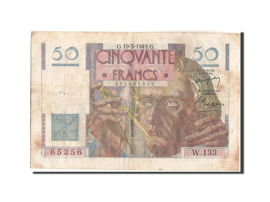 Billete, Francia, 50 Francs, 50 F 1946-1951 ''Le Verrier'', 1949, 1949-05-19